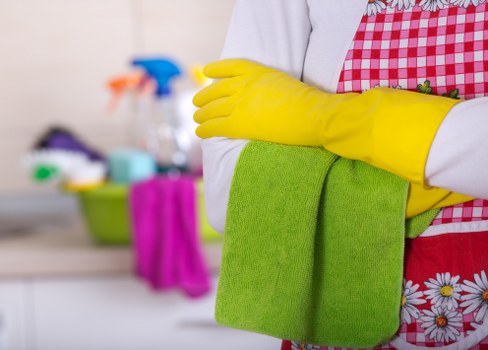 Carpet cleaning staff reviewing health and safety procedures