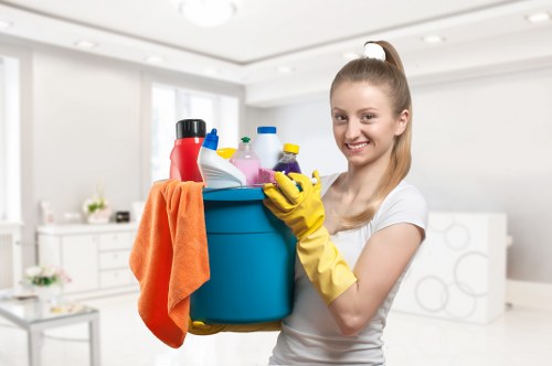 Team applying safe, insured carpet cleaning procedures in W11